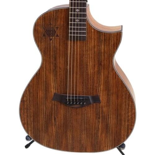 Full hickory wood acoustic guitar 6 string 40 inch folk guitar with EQ custom guitarrar with star sound hole