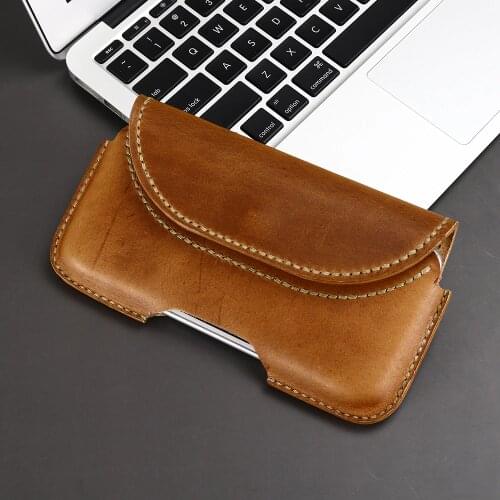 For OnePlus Nord N100 Genuine Leather mens Phone bag for OnePlus 9 Pro OnePlus 8 Pro 7 Case Cell phone Belt Clip Cover Holster