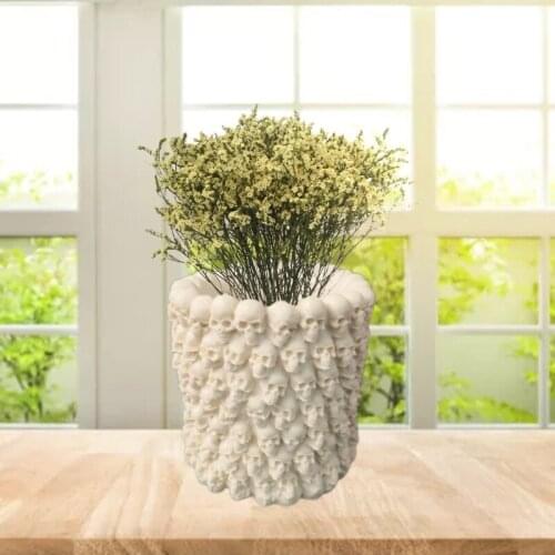 Skull Flowerpot 3D Candle Soap Mould DIY Candle Epoxy Mold Handmade Candles Aroma Wax Soap Molds for Decoration