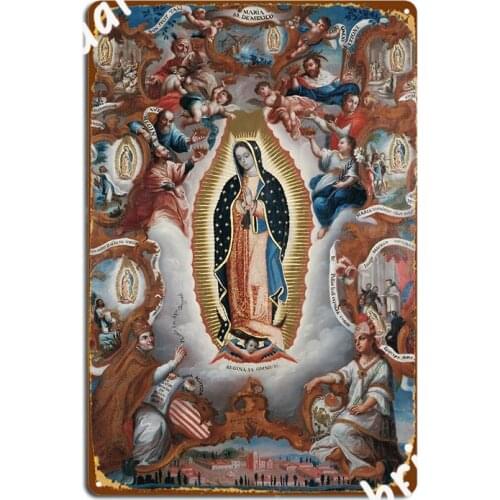 Virgin Of Guadalupe 1779 Mexican Artwork Poster Metal Plaque Club Bar Vintage Club Party Poster Tin Sign Posters