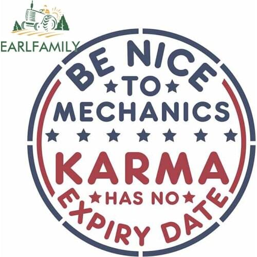 EARLFAMILY 13cm x 12.7cm for Be Nice To Mechanics Car Sticker Vinyl Scratch-proof Waterproof Decoration Vehicle Bumper Decal