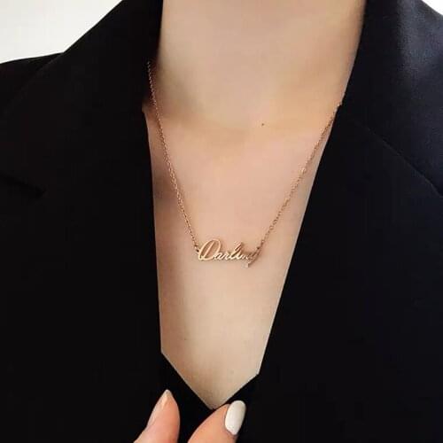 Personalized Customized Name Necklace Stainless Steel Exquisite Nameplate Necklace Womens Girlfriend Holiday Jewelry Gifts