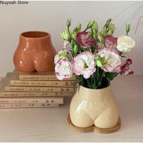 Simple Bust Ceramic Vase Body Art Ornaments Dried Flower Flower Arrangement Accessories Modern Living Room Home Decoration