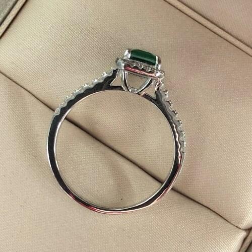 Classic 100% 925 Sterling Silver Ring 5x7MM Emerald Gemstone Rings for Women Girls Tiny Party Wedding Wholesale Fine Jewelry