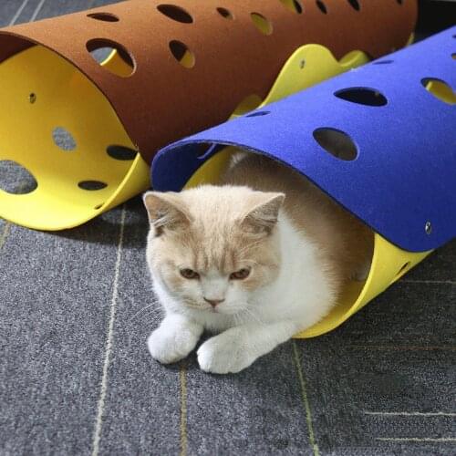 Cat Bed Tunnel Toy For Cats Felt Bed DIY Removable Tubes Toy Tunnel Bored Cat Toys Kitten Puppy Ferrets Rabbit Cats Tunnel Tubes