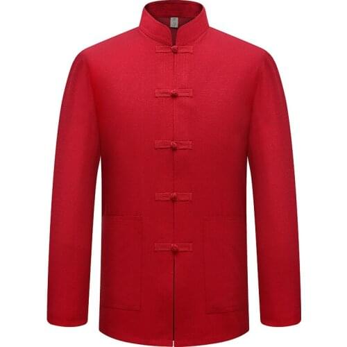 Tang Suit Summer MenS Long-Sleeved Shirt Kung Fu Tai Chi Tops Chinese Top Shirt Traditional Chinese Clothing For Men SL2997