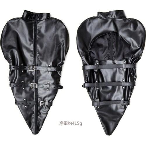Leather Arm-Neck-Waist Restraint Set with Buckles Clothes sexual toy adult chastity female chastity belt