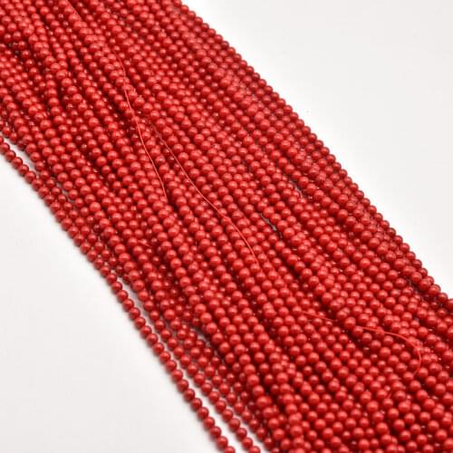 100 pcs/lot 4mm Natural big red coral round beads coral vente en gros bijouterie Diy jewelry aesthetic making accessories JA0483