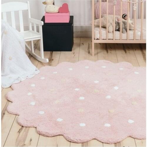 Round Biscuits Cotton Bathroom Rug Living Room Tea Table Carpet Children Play Mat Photography Props Decorations Household