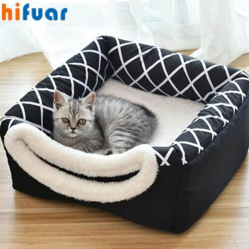 Pet bed for Cats Dogs Soft Nest Kennel Bed Cave House Sleeping Bag Mat Pad Tent Pets Winter Warm Cozy Beds 2 Size L XL 2 Colors