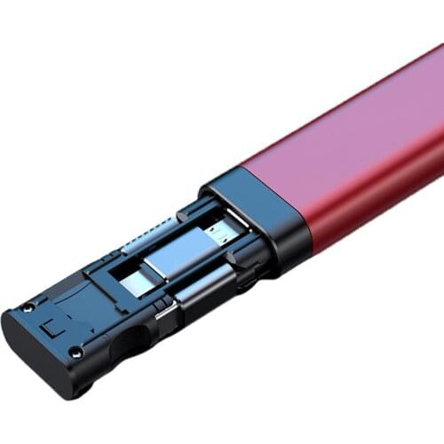 9-IN-1 Multi-functional Cable Stick Multi-Cable 6 Types Cable With SIM KIT TF Card Memory Reader Phone Cradle