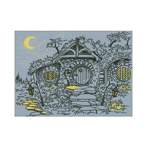 Moonnight Magic House Counted Cross Stitch 11CT 14CT 18CT Cross Stitch Kits Embroidery Needlework Sets