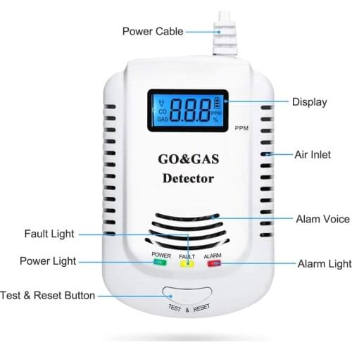New Arrived 2in1 lpg Combine Co&Gas Detector Pressure Sensor Alarm,Multi Gas Leakage Detector,CO Gas Detector