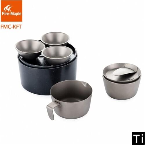 Fire Maple Luxury Kung Fu Tea Kit Ultralight Titanium Teaware Set Outdoor Camping Cup FMC-KFT