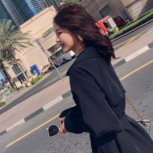 Women Trench Coat Casual Womens Long Outerwear Loose Overcoat with Belt Winter Fashion Double-breasted Windbreaker Female 2021