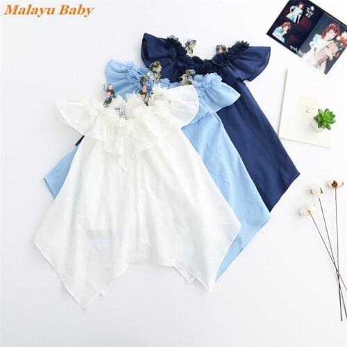 Girl Princess Dress New Summer Kids High Quality Flowers Lace Sling Dress Sweet Irregular Party Children Clothing 2-6 Years