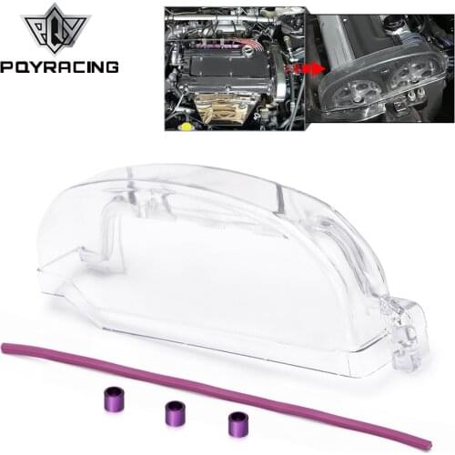 Clear Cam Gear Pulley Timing Belt Cover For 92-96 Mitsubishi Lancer EVO 1-3/DSM 4g63 4g63T Polycarbonate PQY6331
