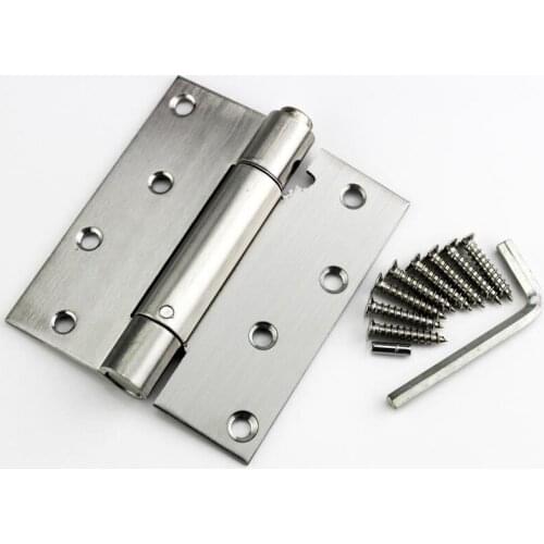 4 inch stainless steel spring hinge automatic return hinge closing bar denim wooden door closer hinge X3