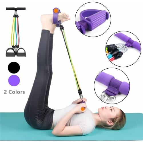 Adjustable 5 Tube Pedal Resistance Bands Fitness Elastic Traction Puller Gym Exercise Resistance Bands
