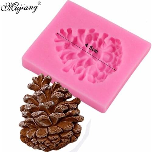 Mujiang Christmas Christmas Pine Cone Nuts Fondant Molds Cake Decorating Silicone Baking Mold Candy Chocolate Gumpaste Moulds