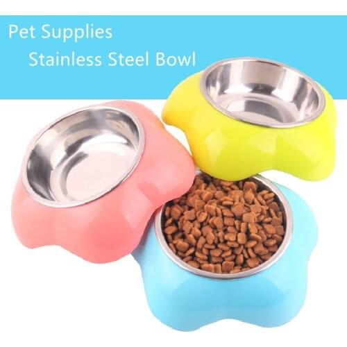 Dog BowlsPet BowlsPet Flower-shaped Dual-use BowlsTwo-in-one Pet Stainless Steel BowlsPet BowlsDog Food BowlsPet Supplies