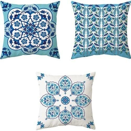 Sultan Series 3D Digital Printed Solid Pillow decorate Triple Kombin 3