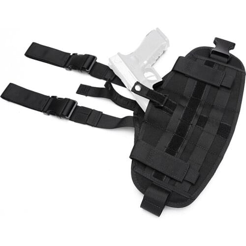 Universal Molle Tactical Drop Platform Leg Thigh Gun Holster Military Army Hunting Bag Airsoft Pistol Case Holder Hand Gun Pouch