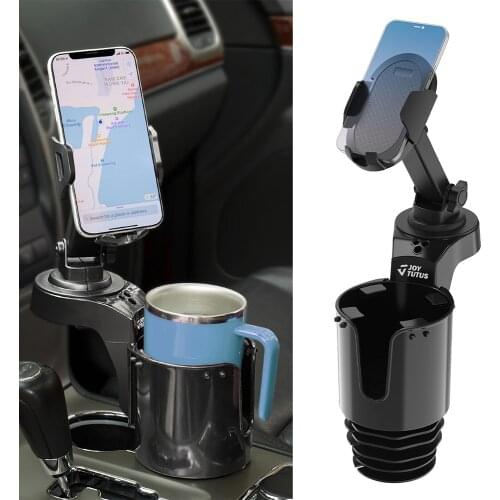 Car Cup Holder With Phone Mount Drink Holders Extender For Tesla Model 3/S/X/Y Adjustable 360° Rotate Cellphone Holders