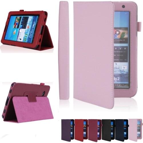 PDA Protection Covering Cases Folio PU Leather Case Cover Stand For Samsung Galaxy Tab2 7&quot Tablet P3100+pen screen protector