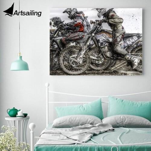 1 piece canvas painting Motorcycle race sport HD posters and prints canvas painting for living room free shipping XA-1851D
