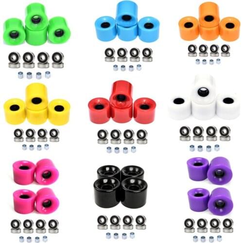 2021New Arrival 4pcs 60x45mm Skateboard Wheels 78A Soft Fish Board PU Wearable Longboard Wheels With Bearing Set