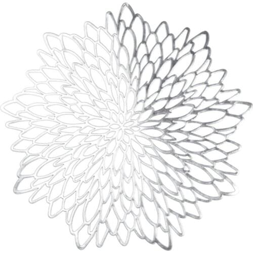 6PCS PVC Placemat for Dining Table Hollow Pad Coaster Pads Table Bowl Mats