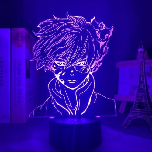 Anime My Hero Academia Shoto Todoroki Led 3D Night Light Lamp for Room Deco Birthday Gift Shoto Todoroki Lamp My Hero Academia