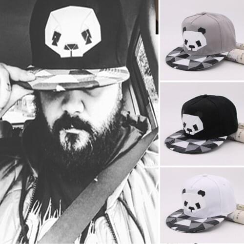 3D Panda Pattern Baseball Cap Women Men Outdoor Snapback Hip hop Cap Unisex Rubber Adjustable Flat Brimmed Hat
