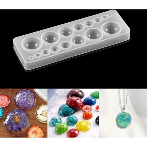 Gem Mold Pendant Resin Mold Half Ball Oblate Cabochon Casting Mould for DIY Crafts Jewelry Making Clay UV Epoxy Resin Molds