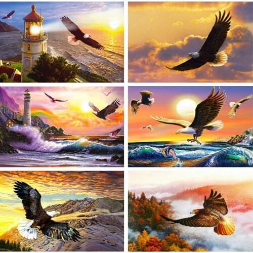 Evershine Diamond Embroidery Animals 5D DIY Diamond Painting Eagle Full Square Rhinestone Mosaic Kit Home Decoration