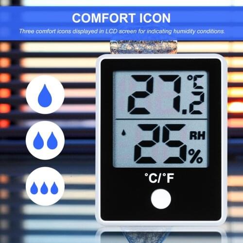 KKmoon Dual Temperature Humidity Meter LCD Digital Indoor Thermometer Hygrometer Magnetic Temperature Meter Humidity Gauge
