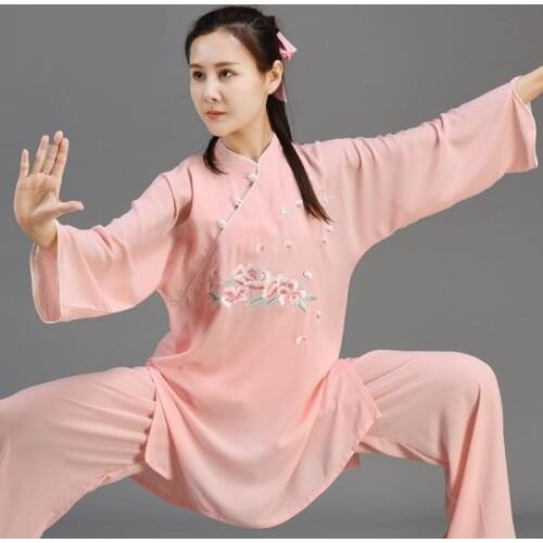 Summer Women Kung Fu Uniform Chinese Style Tai Chi Uniform Wushu Martial Arts Morning Exercise Bruce Lee Tang Suit Taichi 12461