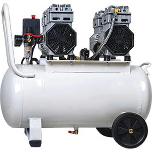 1PC Small Oil-free Silent Air Compressor 50L Double Intake Dental Laboratory Mobile Air Compressor Machine 220V