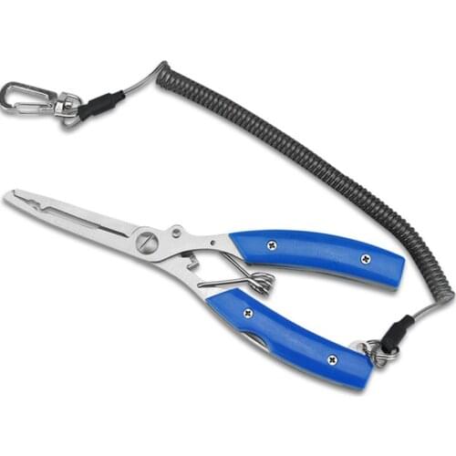 Stainless Steel Fishing Multifunctional Plier Lanyards Boating Ropes Kayak Camping Secure Pliers Lip Grips Tackle Fish Tools