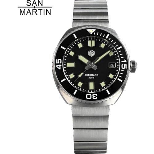San Martin SN045G Steel Strap Diver Men Watches Sapphire Glass 20ATM Classic Automatic Stainless Steel Wrist watch reloj hombre