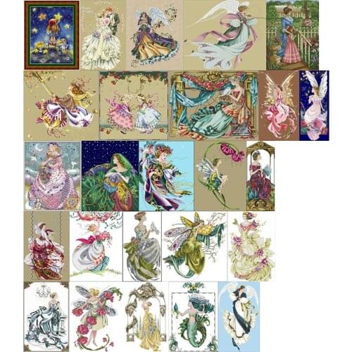 Angel 2 cross stitch kit love couple design cotton 14ct 18ct 11ct linen flaxen colorfully canvas embroidery DIY needlework