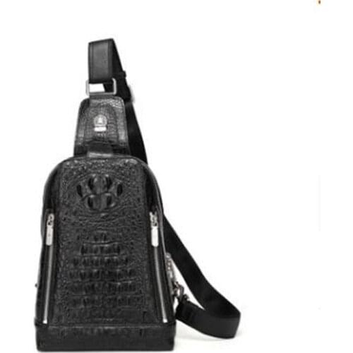 Hongzhiya Crocodile skin chest bag real crocodile leather bag one shoulder cross chest bag leather crocodile leather fashiona