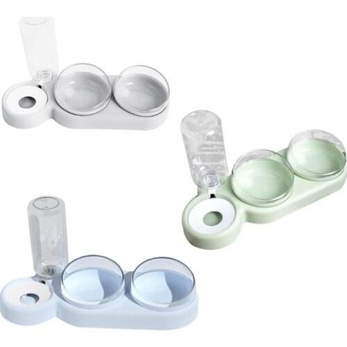 Tilt Cat Dog Raised Elevated Food Bowl Set with Automatic Water Bottle Feeder