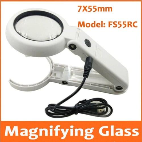 7 Times LED USB Desktop Table Lamp Reading Magnifying Glass LED PCB welding Mobile Phone Repair Hand-held Magnifier with Lamps