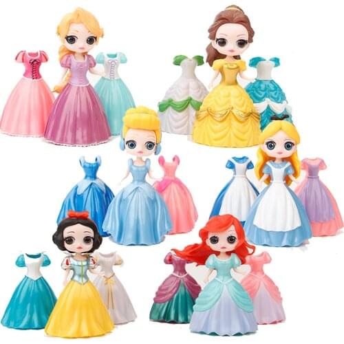 New Disney cartoon animatione model disguised Princess Snow White long hair Princess Doll cake decoration girl birthday gift