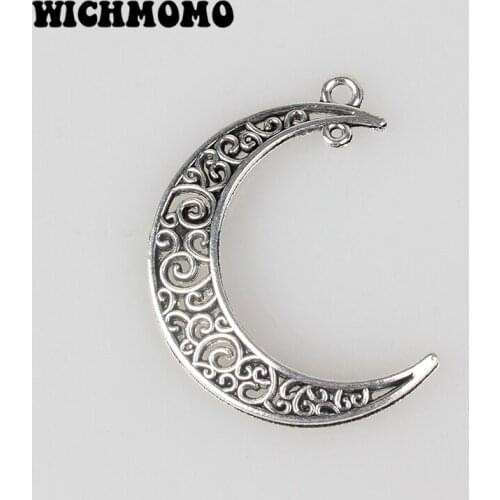 New 10pieces 41*30MM Retro Zinc Alloy Necklace Connectors Fits Moon Charm Pendant for DIY Jewelry Accessories Gifts