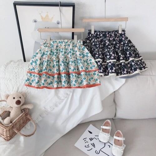 2021 Spring New Baby Girls Floral Skirts Fashion Kids Girls Sweet Skirts Children Costumes