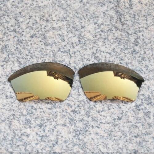 Wholesale E.O.S Polarized Enhanced Replacement Lenses for Oakley Half Jacket XLJ Sunglasses - Bronze Gold Polarized Mirror