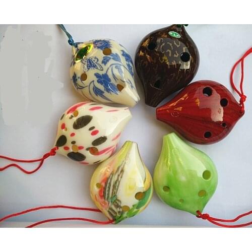 6 Holes resin Plastic Ocarina toy Flute Alto C Musical Instrument toy with Music Score for Music tool Lover and Beginner